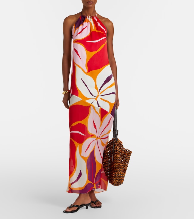 Cala de la Cruz Accasia floral halterneck maxi dress