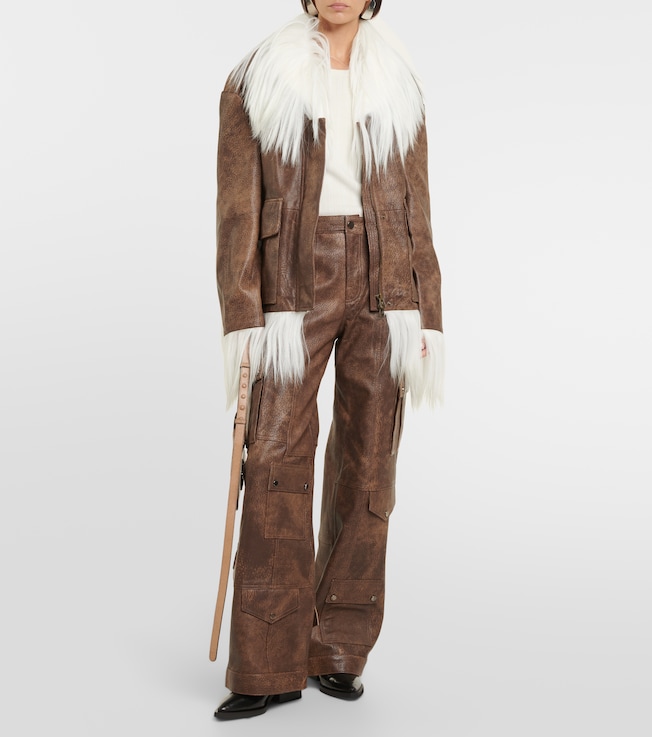 Dodo Bar Or Yoyo shearling-trimmed leather jacket