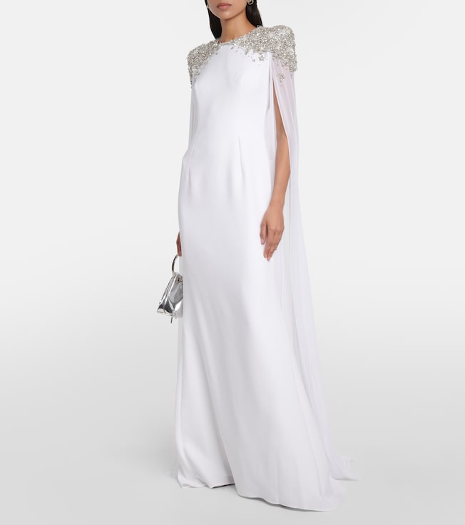 Jenny Packham Bridal Frida embellished cape-detail gown