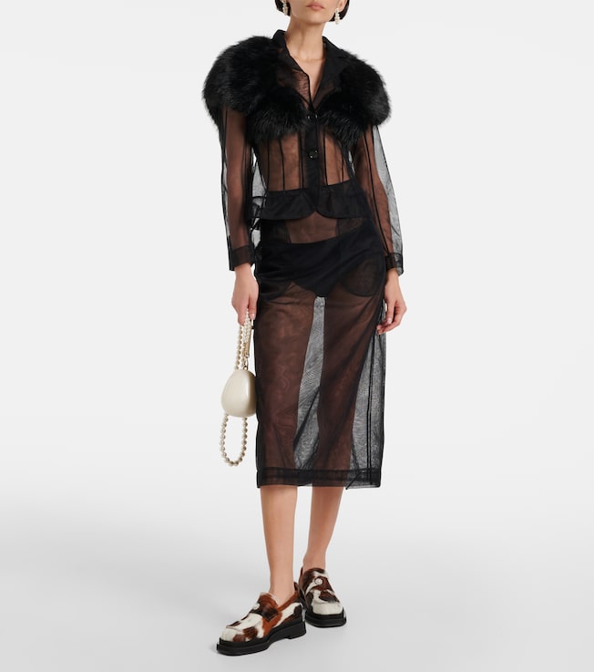 Simone Rocha Sheer tulle pencil skirt