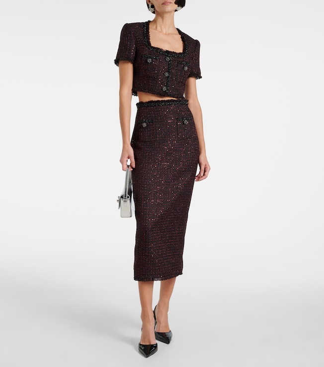 self-portrait Tweed top