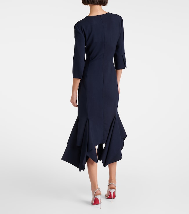 Oscar de la Renta Oscar de la Renta Pleated wool-blend midi dress