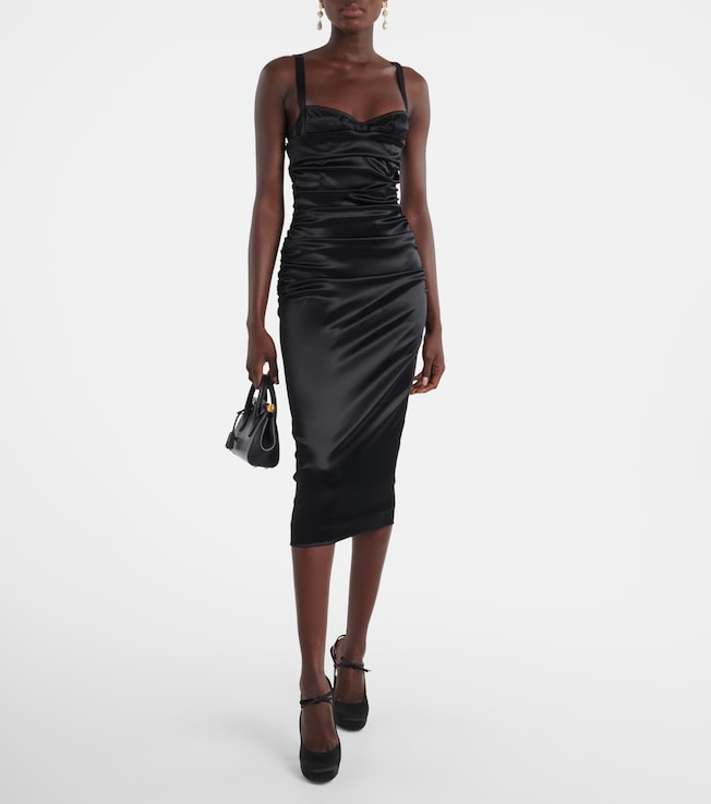 Dolce&Gabbana Ruched satin bustier dress