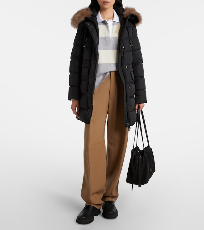 Moncler Aphroti shearling-trimmed hooded down coat