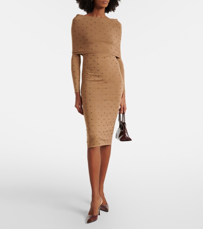 Max Mara Adatti embellished wool-blend midi dress