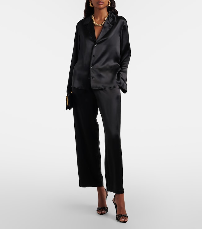 Loewe - Anagram silk satin pajama shirt | Plush