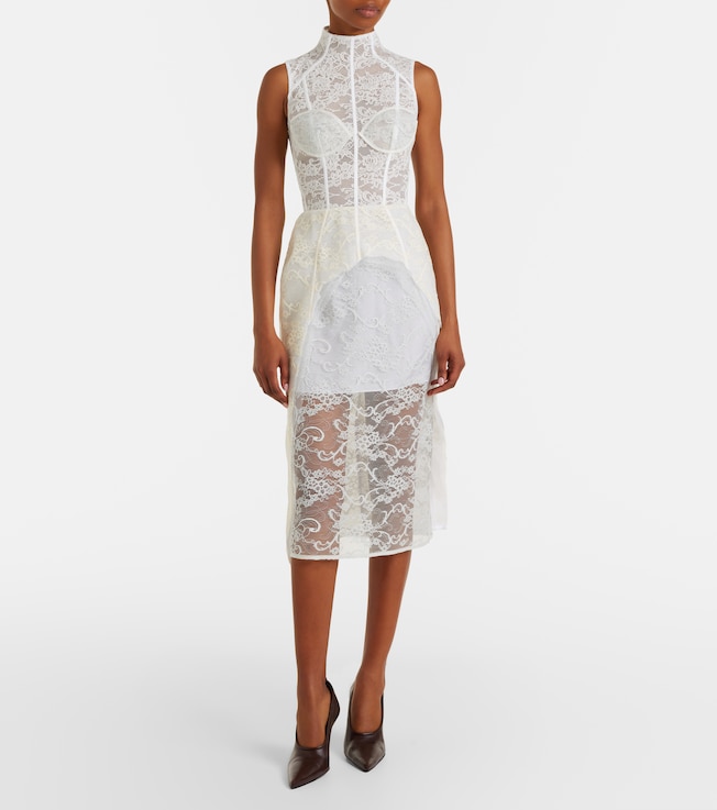 Acne Studios Floral cotton-blend lace corset dress