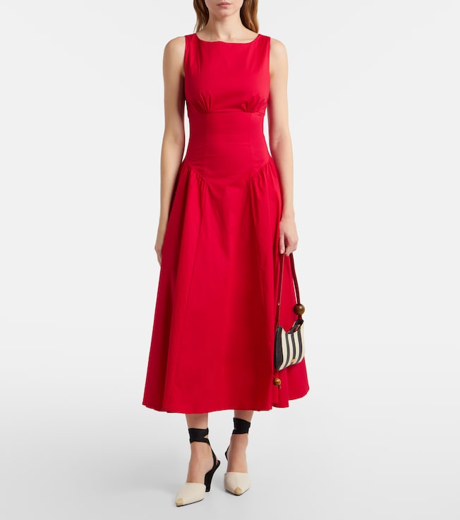 Staud Gwen cotton poplin midi dress