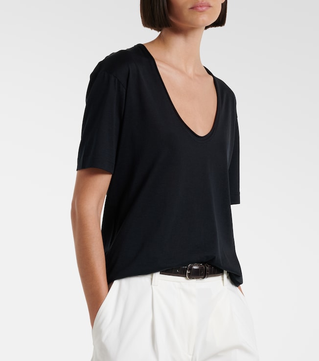 TOTEME Cotton and silk jersey T-shirt