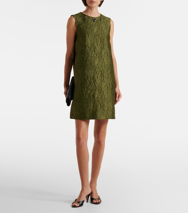 S Max Mara Embellished floral jacquard minidress