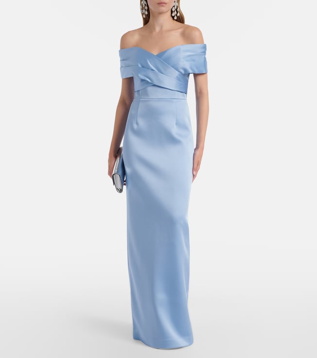 Rebecca Vallance Kai off-shoulder satin gown