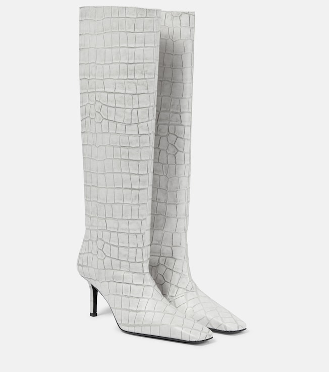 Acne Studios Croc-effect leather knee-high boots