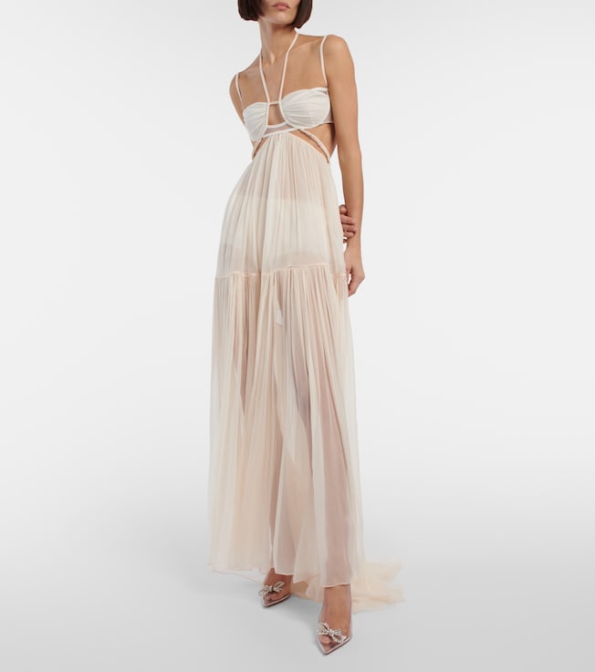 Nensi Dojaka Bridal silk chiffon gown