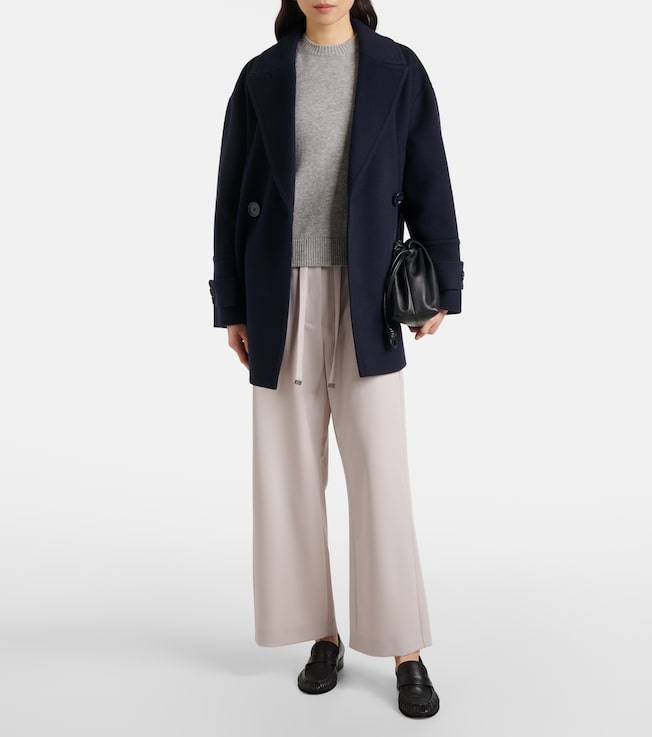 S Max Mara Argenta virgin wool crêpe wide-leg pants