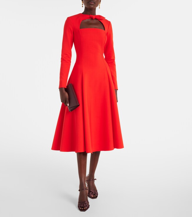 Oscar de la Renta Cutout wool-blend cocktail dress