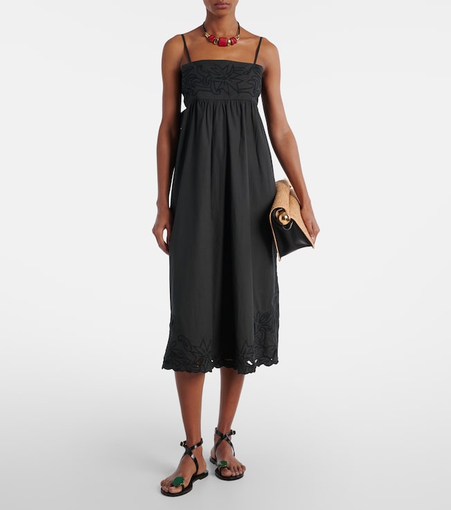 Juliet Dunn Floral embroidered cotton minidress