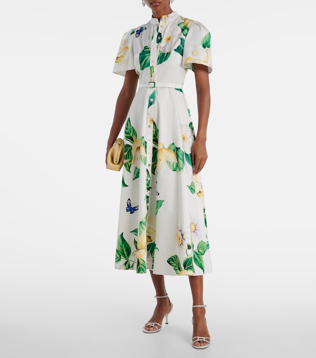 LEO LIN Bianca floral cotton shirt dress