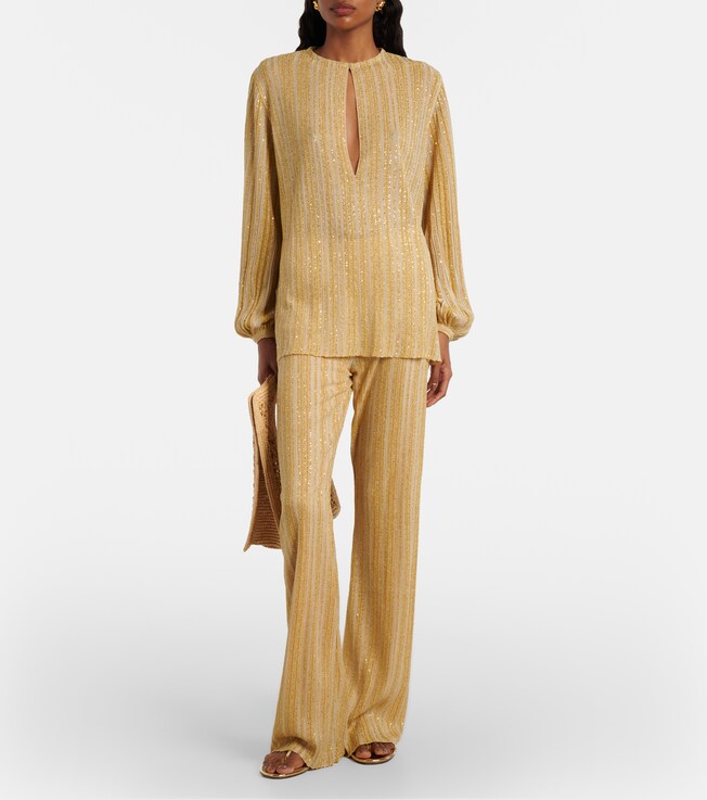 Missoni Cutout lamé blouse