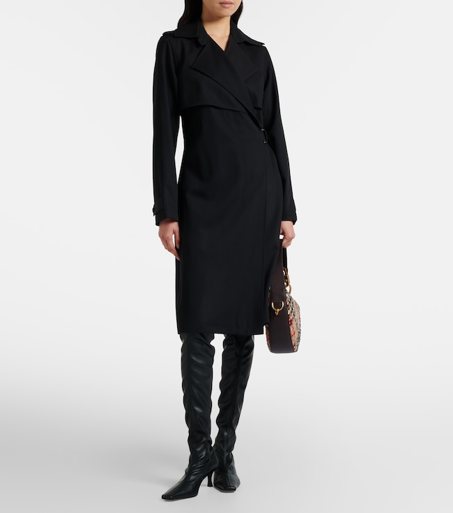  Belted wool wrap dress