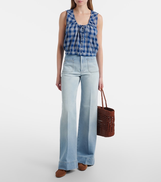 Dôen Theo checked cotton top