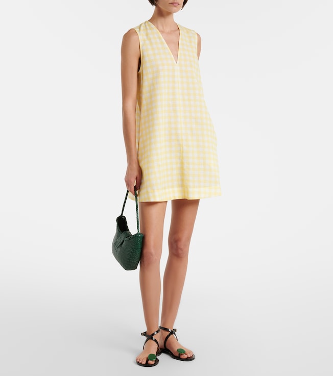 Asceno Gingham linen and cotton minidress
