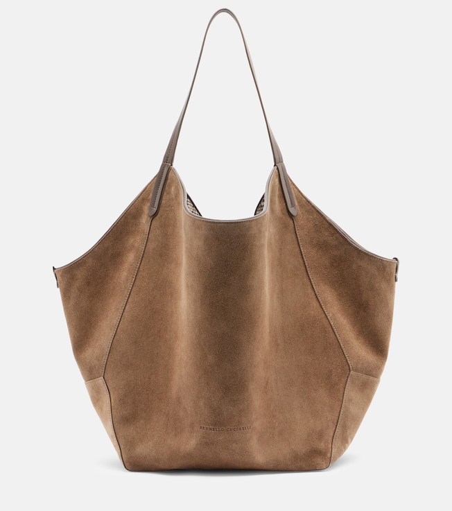 Brunello Cucinelli Brunello Cucinelli Monili Medium reversible suede tote bag