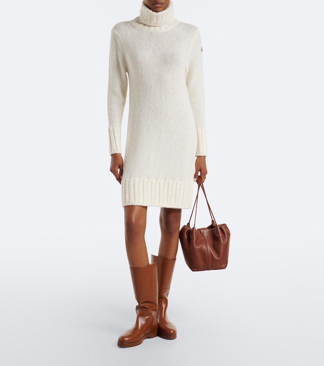 Moncler Turtleneck alpaca and wool-blend minidress