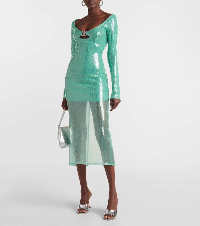 David Koma Sequined midi dress