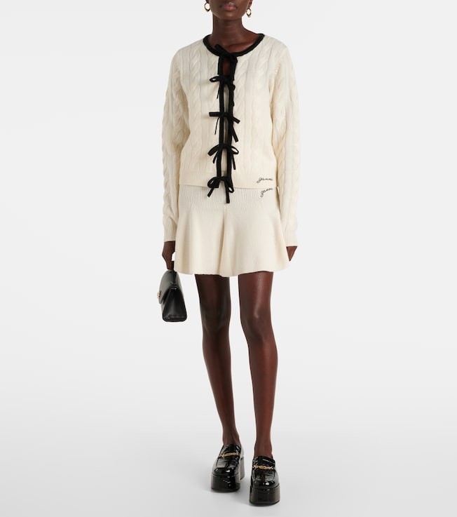 GANNI Wool and cashmere miniskirt