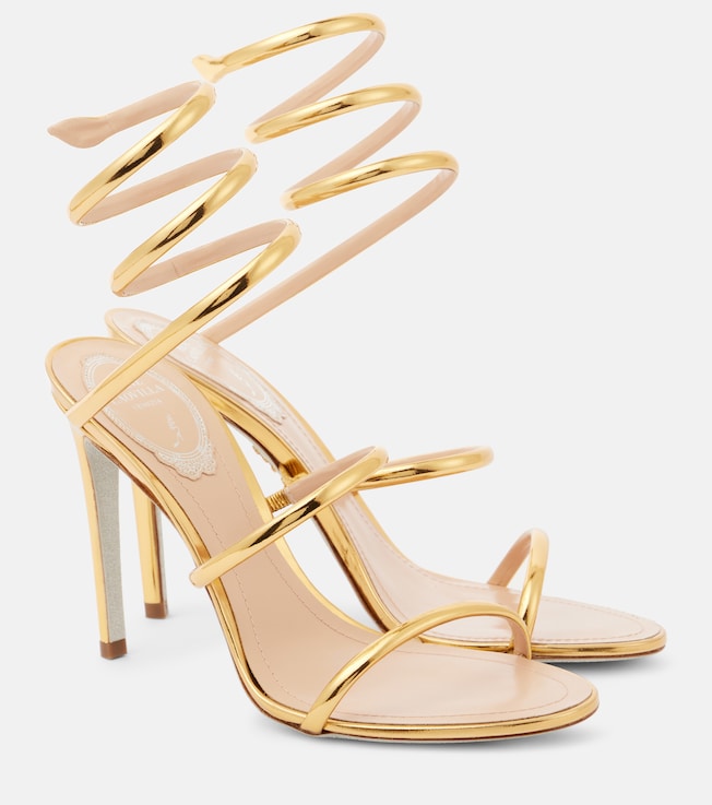 RENÉ CAOVILLA Cleo 105 mirrored leather sandals