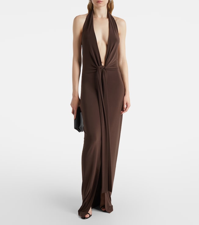 Norma Kamali Halterneck jersey maxi dress