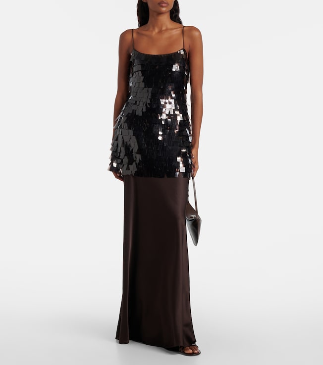 Staud Mesa sequined satin gown