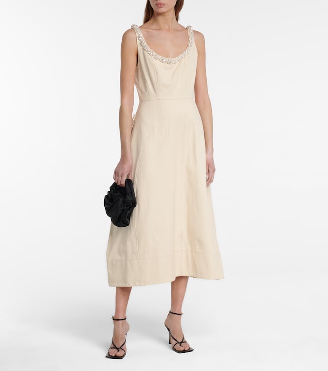 Simone Rocha Embellished cotton midi dress