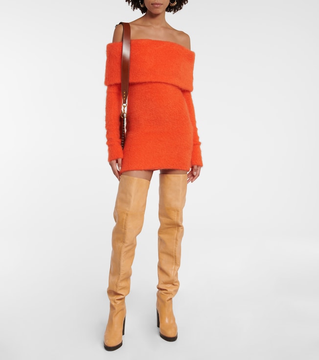 Isabel Marant Aria off-shoulder mohair-blend sweater dress