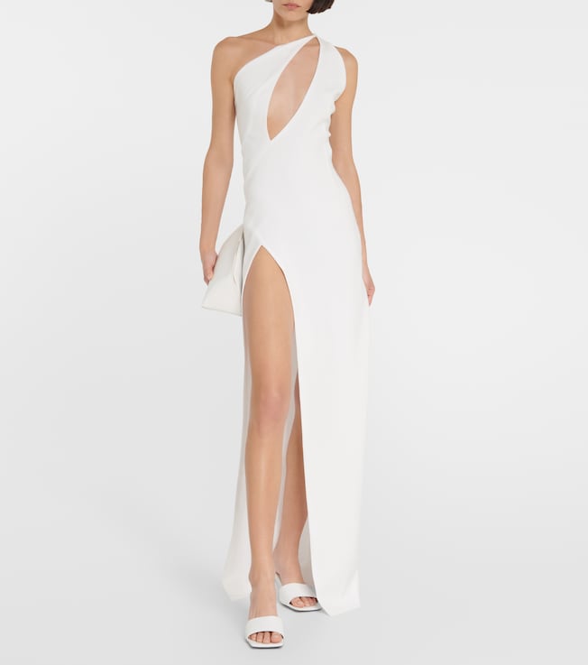 Mônot One-shoulder keyhole gown
