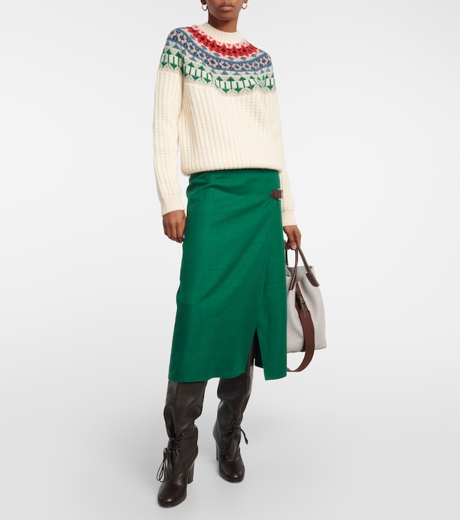 Loro Piana Intarsia cashmere mockneck sweater