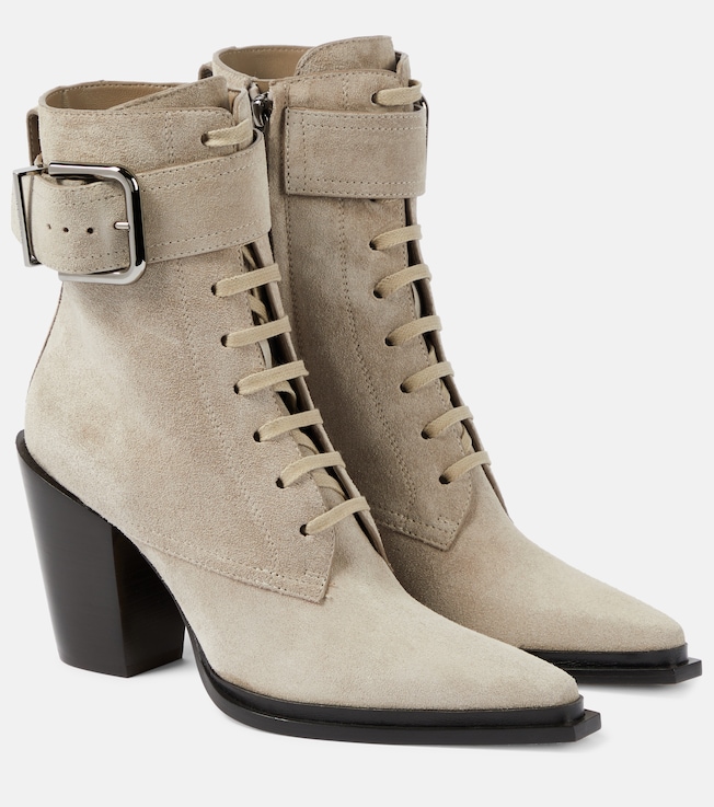 JIMMY CHOO Myos 80 suede lace-up boots