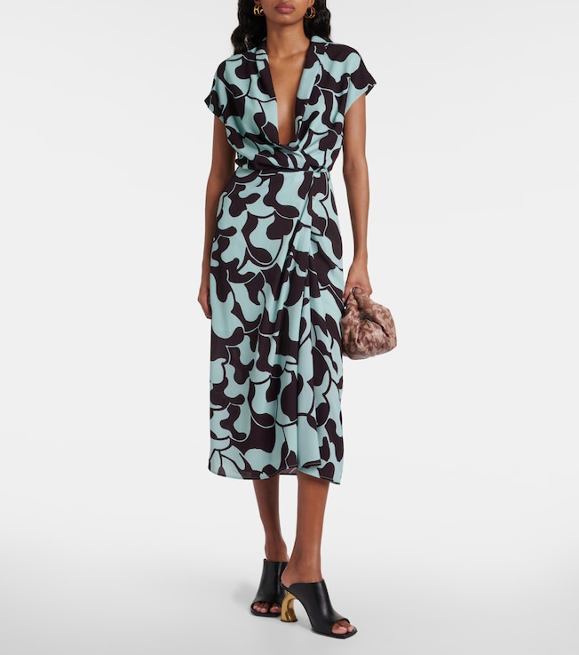 Dries Van Noten Printed crêpe midi dress