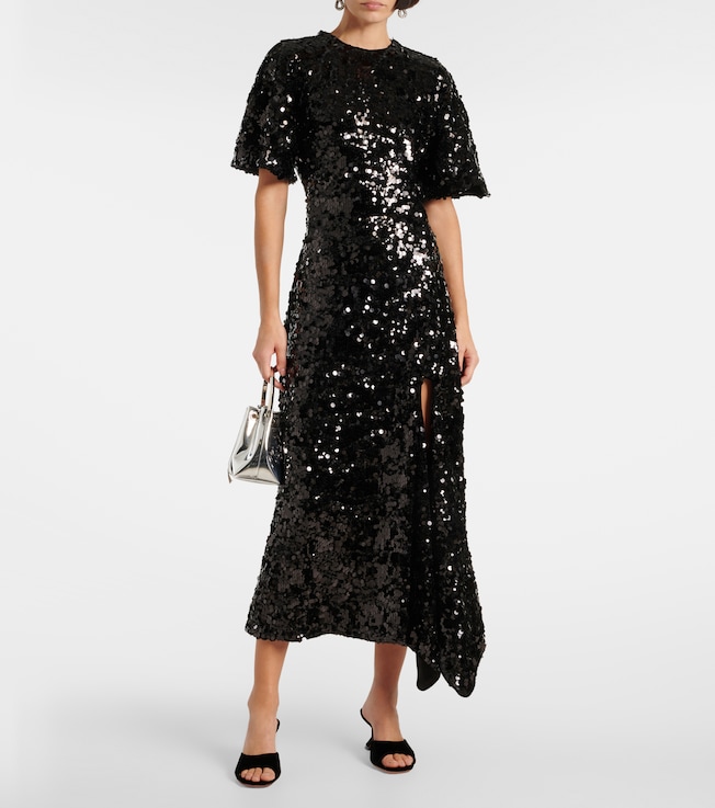 GANNI Sequined velvet maxi dress