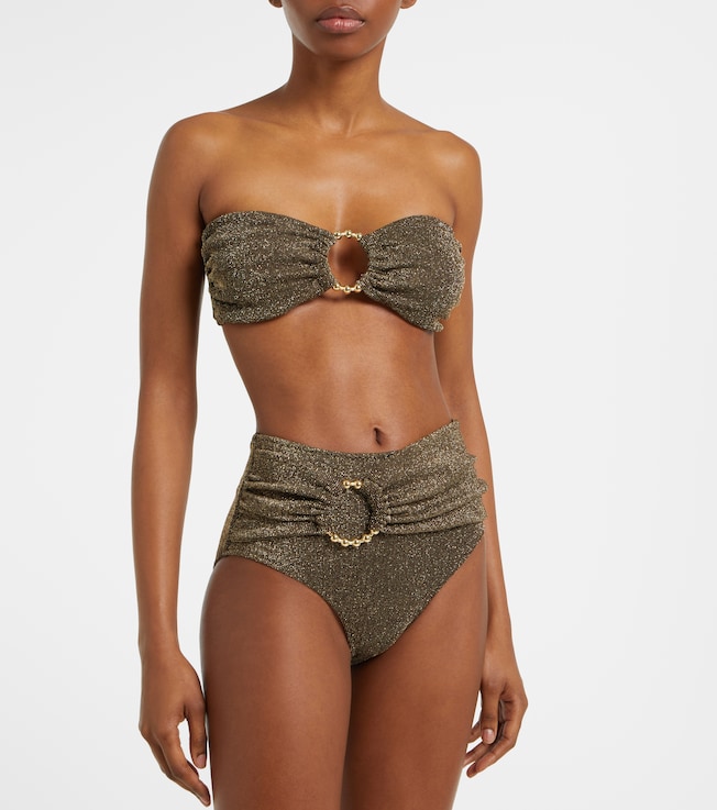 Alexandra Miro Dorit high-rise lamé bikini bottoms