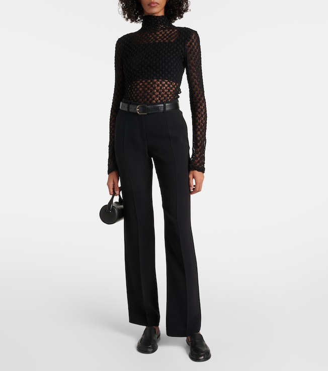 Róhe Cotton-blend lace turtleneck top