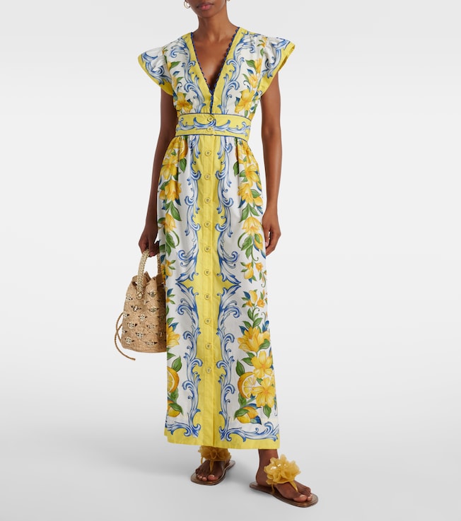 FARM Rio Printed cotton midi dress