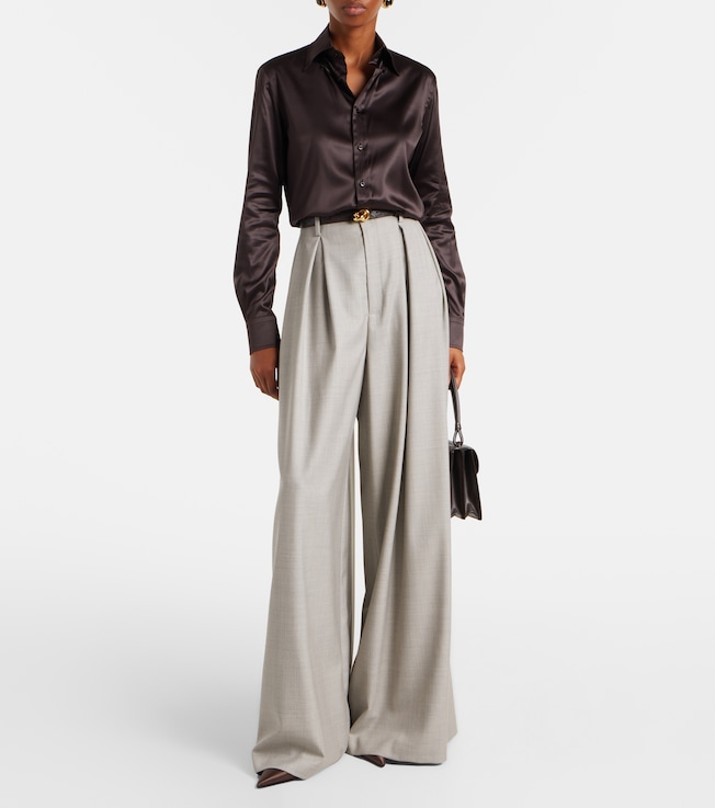 Ralph Lauren Collection Cameron silk-blend charmeuse shirt