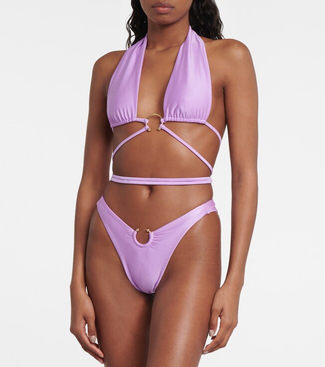 Same Pierced wrap bikini top