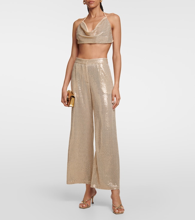 Dodo Bar Or Sequined halterneck bralette
