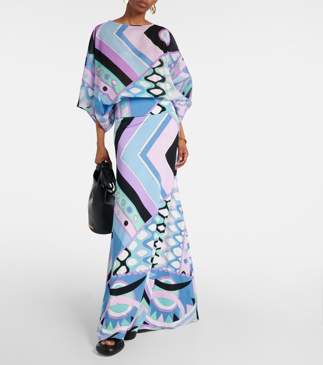 Pucci Vivara satin jersey maxi skirt