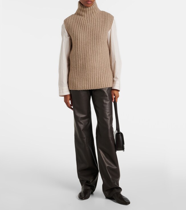 The Row Selviese leather straight pants