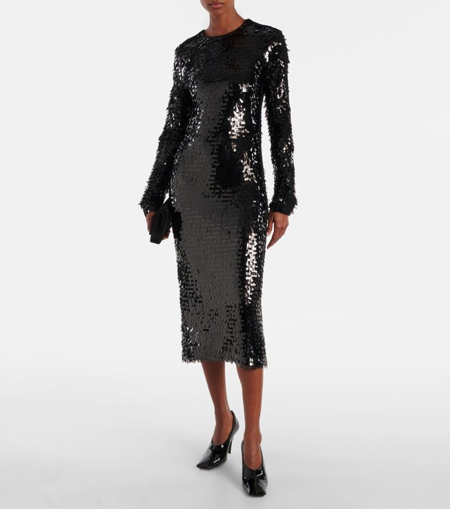 Sportmax Elleni sequined jersey midi dress