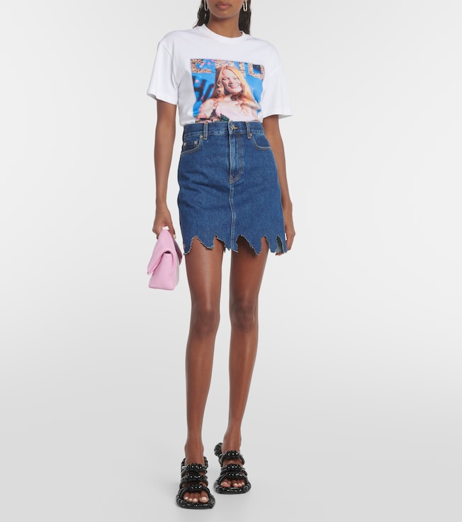 Jw Anderson Distressed denim miniskirt