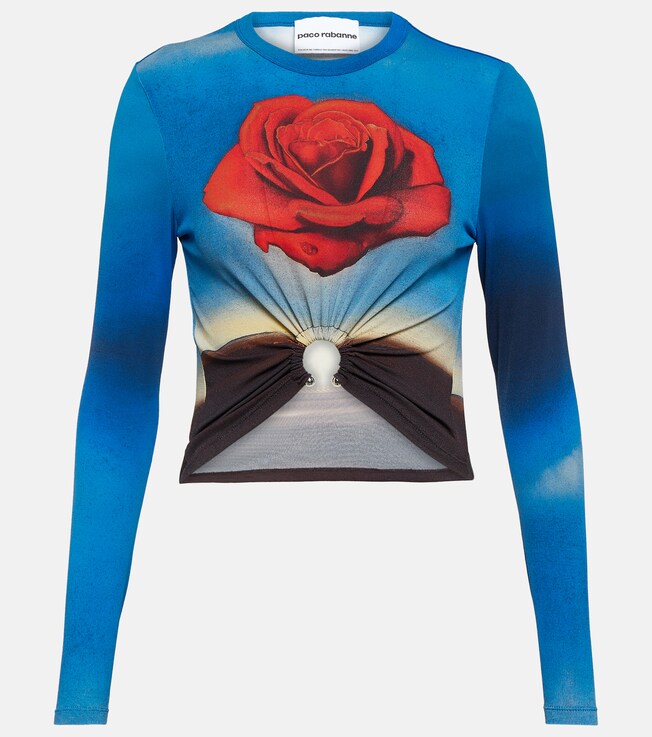 Bedrucktes Top aus Jersey | Rabanne